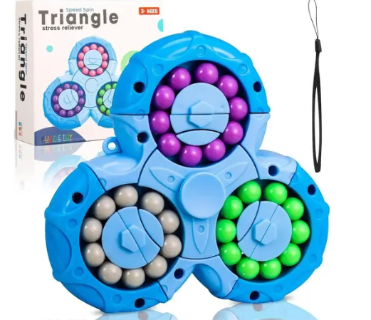 Magical Bean Puzzle Toy | Speed Spin Triangle (Multi colors)