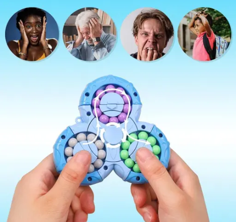 Magical Bean Puzzle Toy | Speed Spin Triangle (Multi colors)