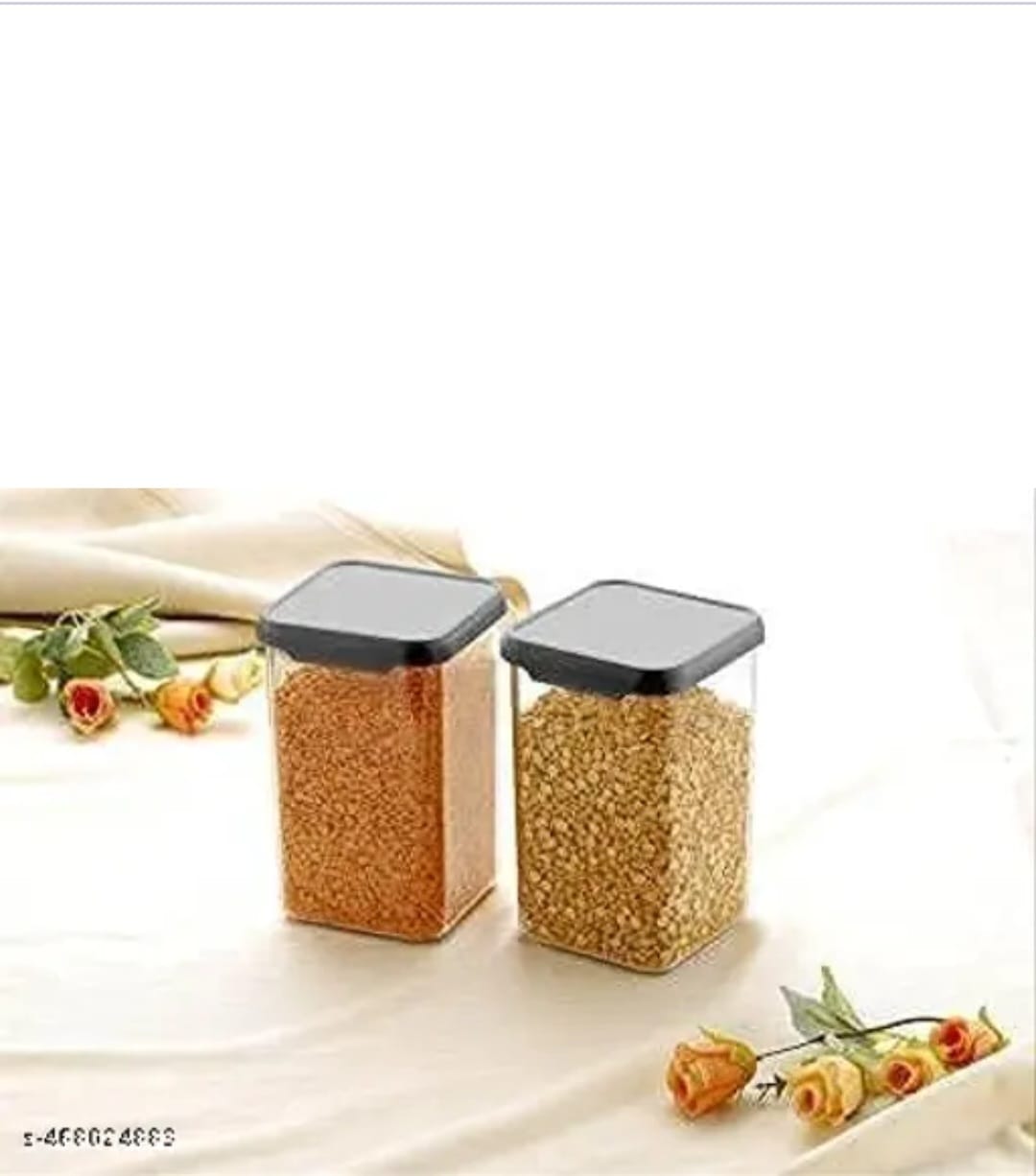 Unbreakable Containers for Kitchen Storage Set, 1100ml Kitchen Containers Set, Black (Pack of 12)
