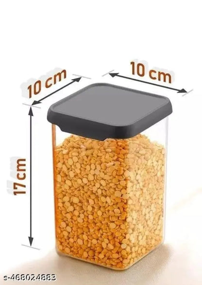 Unbreakable Containers for Kitchen Storage Set, 1100ml Kitchen Containers Set, Black (Pack of 12)
