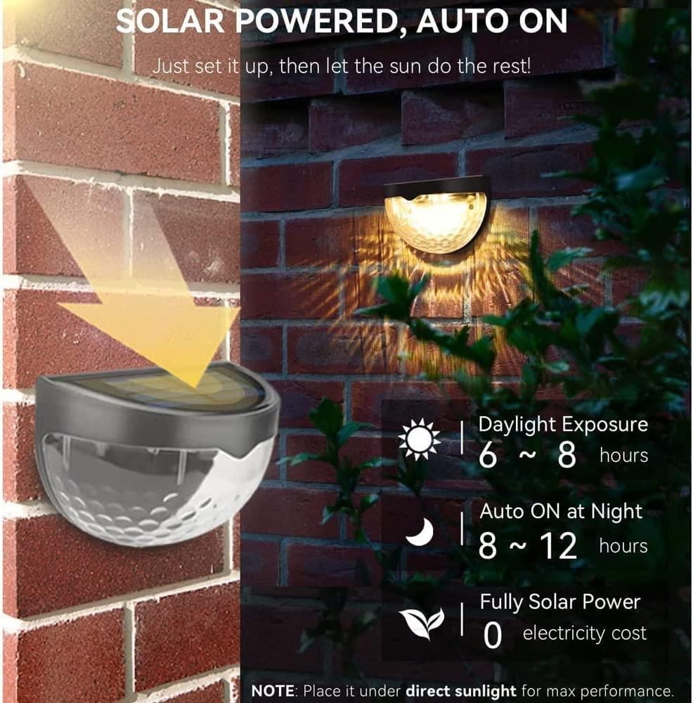 Solar Fence Lights (Pack of 4) - UnboxExcellence