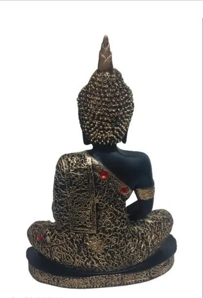 Impressive Handicraft Polyresin Sitting Buddha Idol Statue Showpiece for Home, Living Room, Office