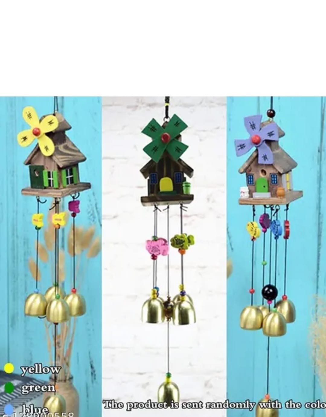 Wooden and aluminum 5 Bell House Decorative Hanging Wind Chimes for Home Positive Energy | Wind Chimes for Home Balcony