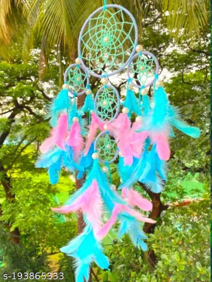 SS dream catcher pink & skyblue 4 ring with light