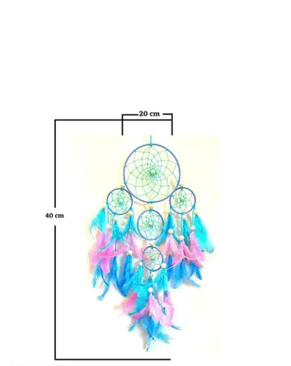 SS dream catcher pink & skyblue 4 ring with light